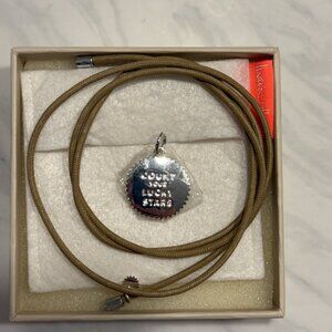 NEW India Hicks Count Your Lucky Stars silver charm and leather cord
